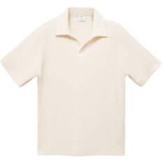 Mango Polotrøjer Mango Beige Poloskjorte Strik Åben Krave - Neutral