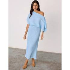 Never Fully Dressed Tilly Off Shoulder Dress - Ice Blue