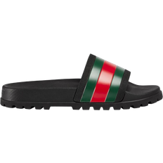 Mens Black Pursuit Striped Rubber Sliders Eur Men