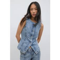 Denim/Jeanstyg Ytterkläder Gina Tricot Tailored Denim Vest - Blå