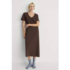 Brown - Women Nightgowns Mango Plain Cotton Nightgown - Brown