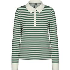 Pieces Dame Polotrøjer Pieces Pcdonna Langærmet Polo - Hunter Green Coconut Milk