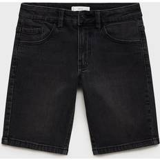 Mango Denim Bermuda Shorts - Black Denim