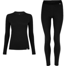 Merino Wool Base Layer Sets Danish Endurance Merino Wool Base Layers Thermal Set Long Sleeved Top - Black