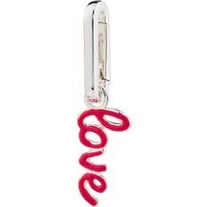Sølvbelagt Charms & Vedhæng Pilgrim Charm Love Pendant - Magenta/Sølv