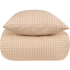 Nordstrand Home Sengetøj 100% bomuld 140x200 cm Sand ternet sengesæt Dynebetræk Beige (200x140cm)