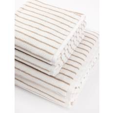 Cozy Earth Luxe Striped Bath Towel Beige (147.3x76.2cm)