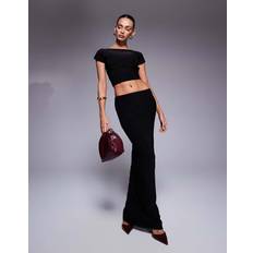 Kaiia Slinky Column Maxi Skirt Co-Ord - Black