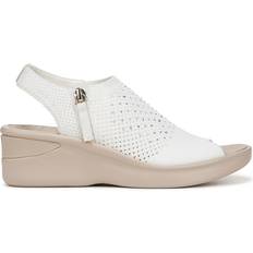 Knit Fabric - Women Heeled Sandals LifeStride Starlet Rhinestones Slingback Sandals - White