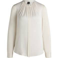 Dame Bluser BOSS Banorah Langærmede Bluser - Open White