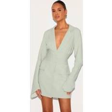 Sage green blazer PrettyLittleThing Woven Belted Blazer Dress - Sage Green