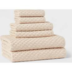 Threshold Performance Plus Textured Dot Set 6pc Khaki Towel Beige (137.2x76.2cm)