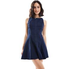 Denim - Women Dresses Stradivarius Denim Mini Dress - Blue