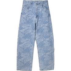 Bershka Baggy Jeans Med Jacquardmönster - Blå