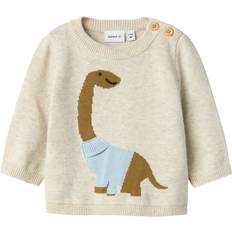 Sort Striktrøjer Name It strikbluse peyote melange med dino