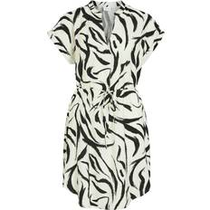 Vila Short Sleeved Short Dress - Monochrome Print