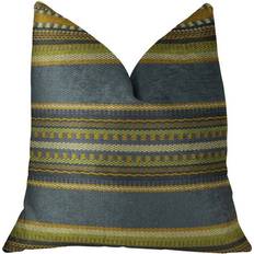 Plutus Chic Stripe Indigo Handmade Throw Pillow 12 x 25 Dark Blue/Olive Green/Cream Complete Decoration Pillows