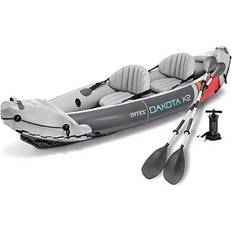Intex Dakota K2 2 Person Vinyl Inflatable Outdoor Water Kayak Sport Set