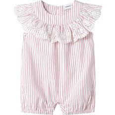 9-12M Jumpsuits Name It Økologisk Bomuld Overalls - Mørk Pink/Hvid