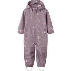 98 Softshelloveraller Barnkläder Name It Elderberry Butterfly Alfa08 Softshell Dräkt Foil - Elderber