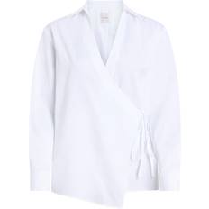 Calvin Klein Dame Skjorter Calvin Klein Relaxed Poplin Wrap Shirt - White