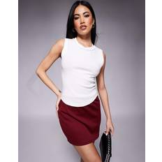 River Island Womens Sleeveless Rib Tank Top - White