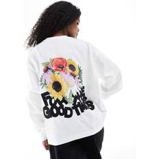 Dr. Denim Overdele Dr. Denim Oversized T-shirt Med Lange Ærmer - Råhvid