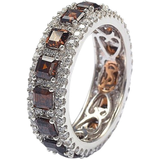 Suzy Levian New York Suzy Levian Sterling Silver Cubic Zirconia Modern Eternity Band Brown