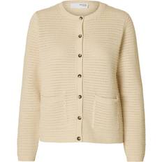 Dam - Ekologiska Koftor Selected Femme SlfVinna Ls Structure Knit - Grå