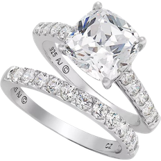 Arabella Sterling Silver Ring Set, Cubic Zirconia Bridal Ring and Band Set 8 ct. t.w. Sterling Silver