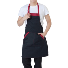 Grandado Chef Tabliers 3 Couleurs Cuisine Hôtel Café Tablier Noir, Rouge