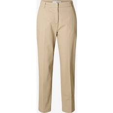 Selected Femme Byxor slfVera-Rita MW Cropped Pant - Natur