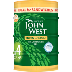 Food & Drinks John West Tuna Chunks in Sunflower Oil 4 x 132 g 132g 4pack