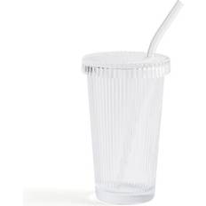 Glass Travel Mugs Dunelm Ribbed Glass Straw Travel Mug 38cl