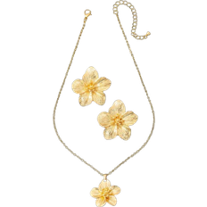 Gold - Women Jewellery Sets Shein Gold-Plated Flower Pendant Necklace - Women's