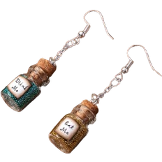 Shein pair Eat Me And Drink Me Alice In Wonderland Magical Glass Bottle Dangle Earrings Suitable For Daily Wear
