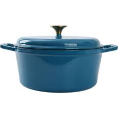 Mainstays Round Cast Iron Ceramic Enamel Dutch Oven 4.75qt with lid 1.19 gal