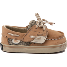 Sperry girls Bluefish Crib Jr Boat Shoe, Linen/Oat, Infant