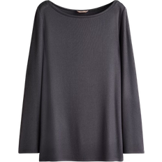 H&M Damen Pullover mit U-Boot-Ausschnitt Grau