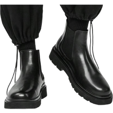 Canvas Boots Shein Mens Chelsea Leather Ankle Boots High Top Boots Black Versatile Breathable Cargo Boots Trendy Outdoor NonSlip Motorcycle Boots