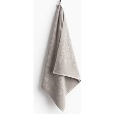H&M Badhandduk i Bomullsfrotté 70x140 Gråbeige Badlakan Grå (140x70cm)