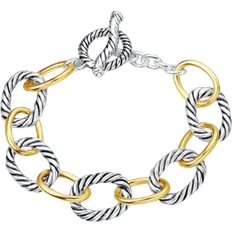 Shein UNY JEWEL pc UNY JEWEL Copper Twisted Cable Wire Link Chain Toggle Bracelet Women Designer Inspired Link Chain Bracelets Valentine Christmas Anniversary Birthda