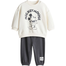 H&M Vit 2-Delat Sweatshirtset - Grå/Musse Pigg