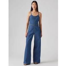 Levi's Jumpsuits & Overaller Levi's Mellanblå Jumpsuit I Denim Med Livstycke Och Vida Ben