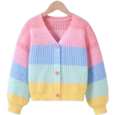 Randiga Koftor Barnkläder Shein Tween Girl Colorblock Drop Shoulder Cardigan