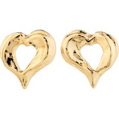 Zink Øreringe Pilgrim TIDE Heart Earrings - Gold Plated