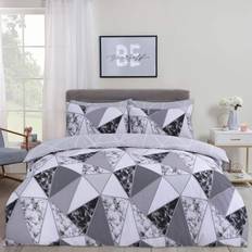 Dreamscene Marble Geometric Duvet Cover Grey (200x200cm)