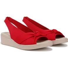 Red Heeled Sandals Bzees For Lifestride Women's Bell Slingback Wedge Sandals - Fire Red Knit Fabric