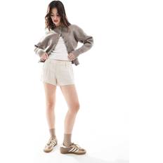 Linneshorts Med Låg Midja - Beige