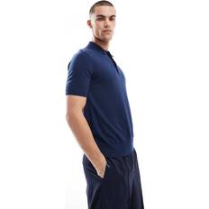 Fred Perry Polo Shirts on sale Fred Perry Knitted Polo Short Sleeve Shirt - Deep Blue